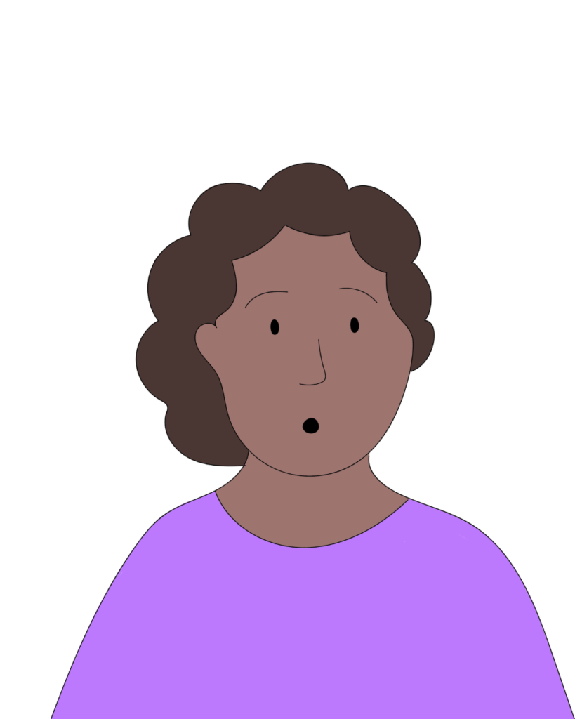 A cartoon man looking surprised.